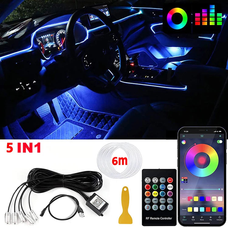 Kit d'éclairage d'ambiance LED pour intérieur de voiture