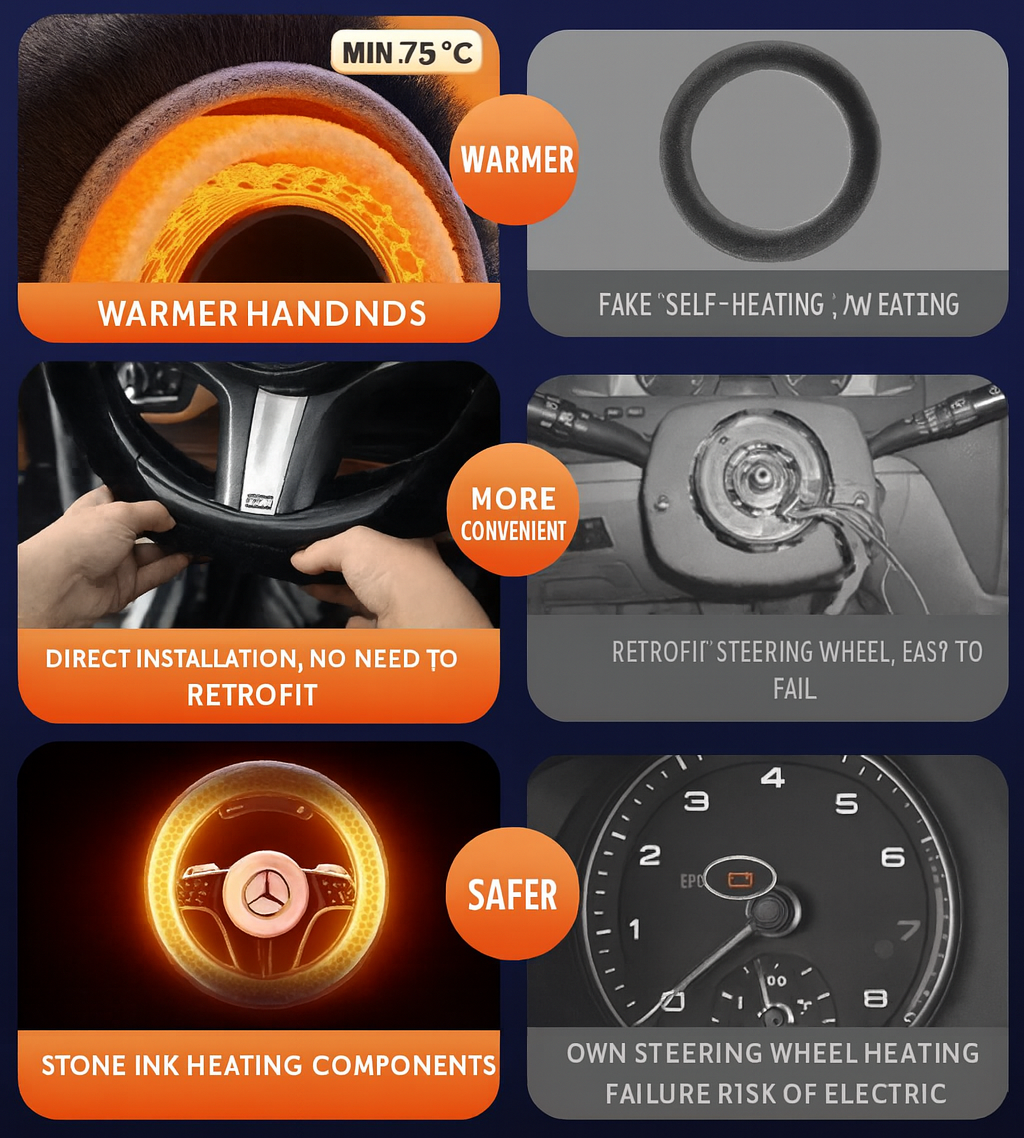 Housse de volant chauffante sans fil