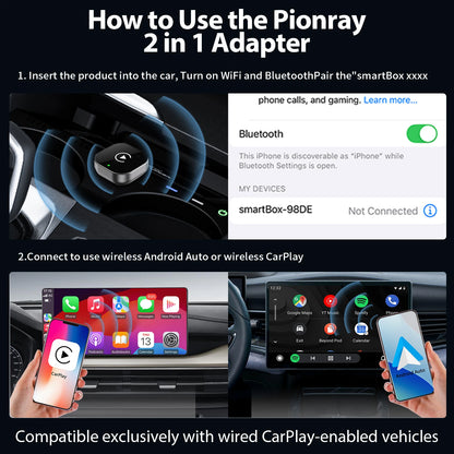 Adaptateur sans fil pour CarPlay et Android Auto