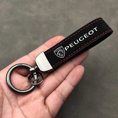 Porte-clés en cuir grainé