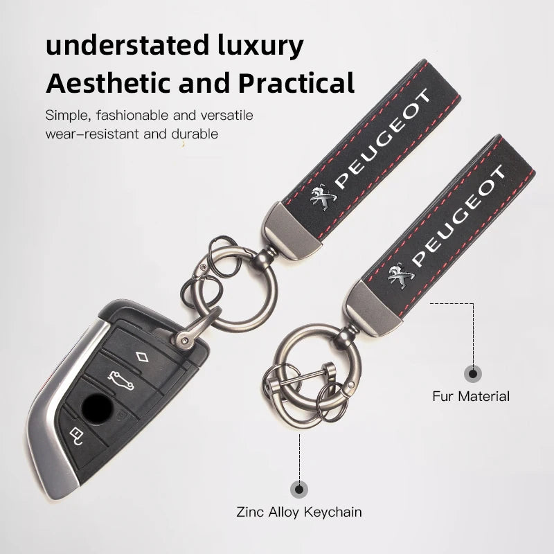 Porte-clés en cuir grainé