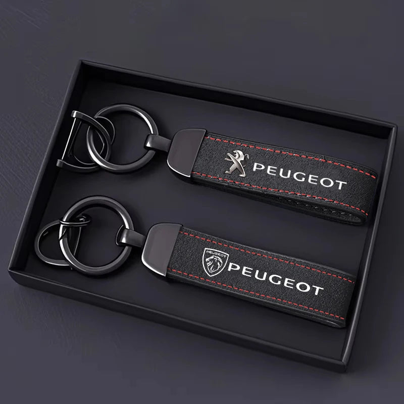 Porte-clés en cuir grainé