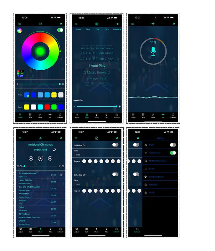 Bande LED RGB pour intérieur de voiture