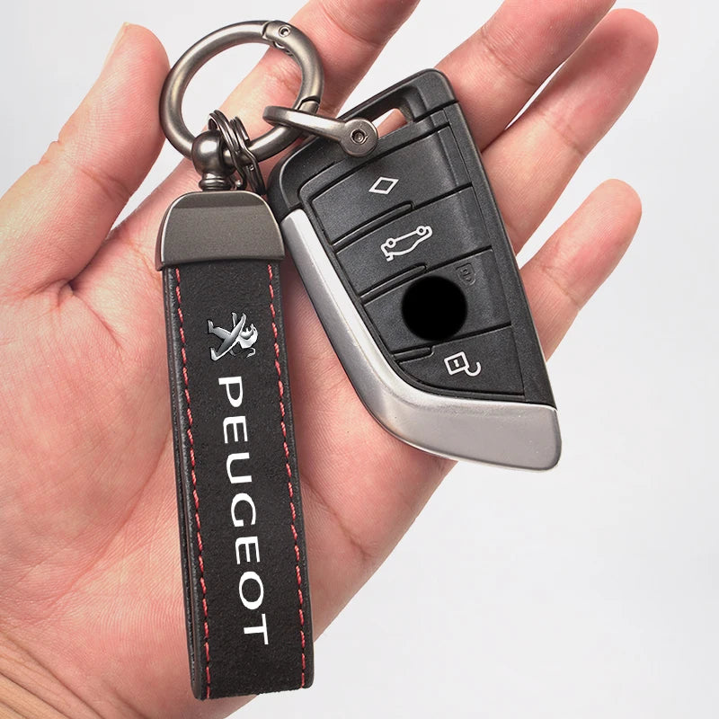 Porte-clés en cuir grainé